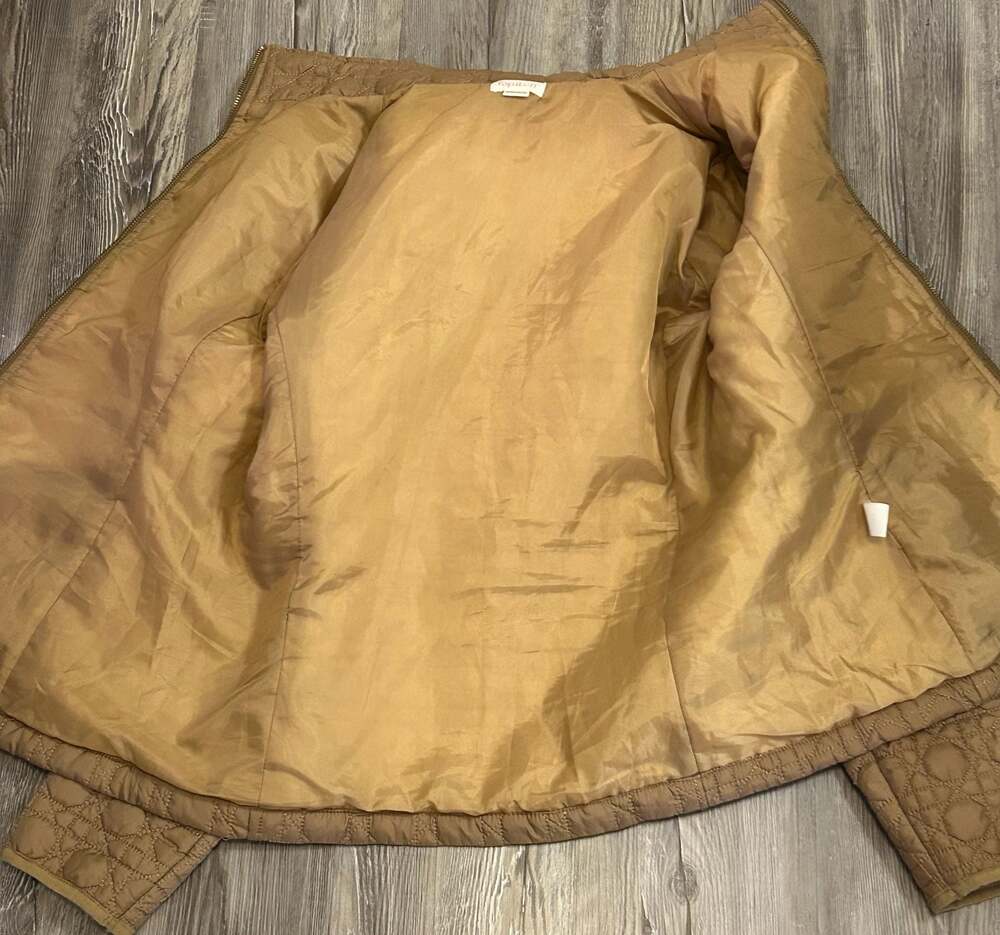 Top It Off Women's Tan Quilted Mock Neck Full-Zip Jacket - Picture 7 of 7